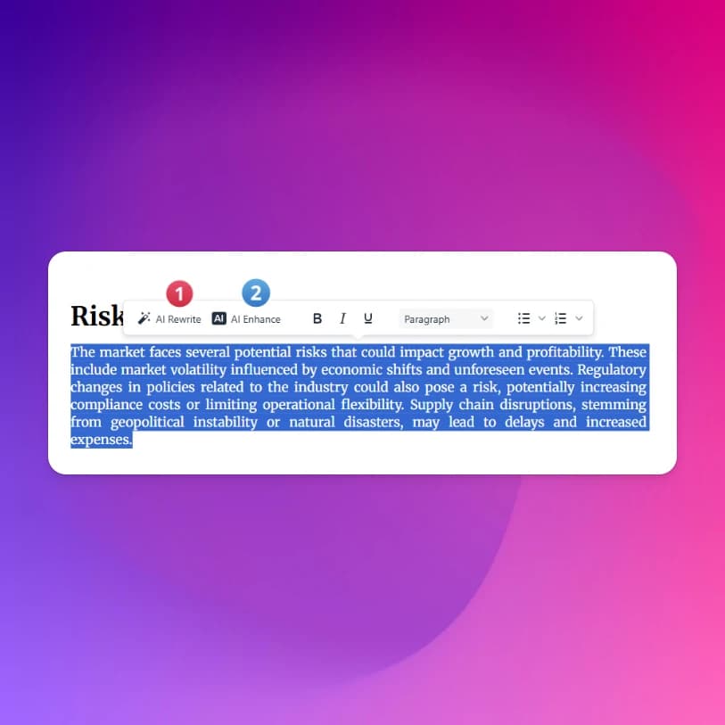 Advanced Editor with AI Enhancements